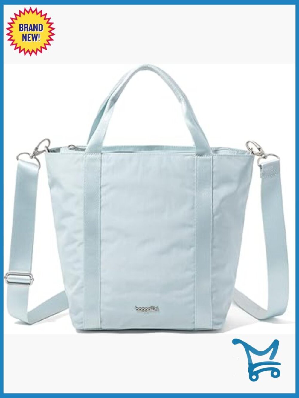Lightweight Nylon Crossbody Tote with RFID Slots, Adjustable Strap, 12x10x5